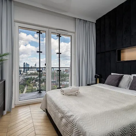 شقة Kasprzaka 29 Panorama Tower 21 Th Floor By Perfect