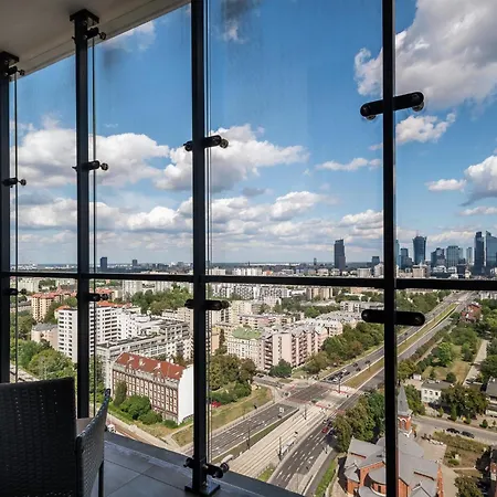 شقة Kasprzaka 29 Panorama Tower 21 Th Floor By Perfect